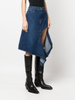 Fashion loose A-line irregular skirt Asymmetrical Hemline Wavy Skirt blue denim fabric girl denim skirt