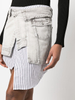 Shirt Striped Fabric Denim Patchwork Denim Skirt