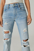 Fashion Ripped Flared Slim-fit light blue Jeans for women