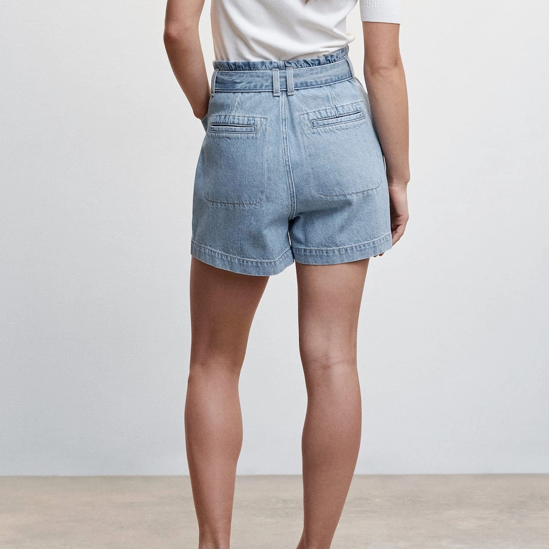 New Fashion Summer Women's Denim Belt Zipper Fly Shorts