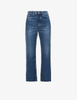 Wholesale custom fashion slim-fit blue girl jeans bell bottoms pants for ladies