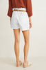 Fashion High Waist Straight A Line Shorts white Denim shorts