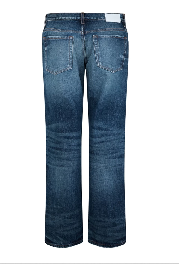 Women Low-waist Wide-leg Whisker Washed Jeans