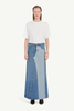 Lady's long dress (high-end two-tone blue and white design)