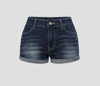 Lady's Star Embroidery Short Denim Pants