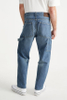 Classic Fashion Stylish light blue loose straight leg collage jeans for men