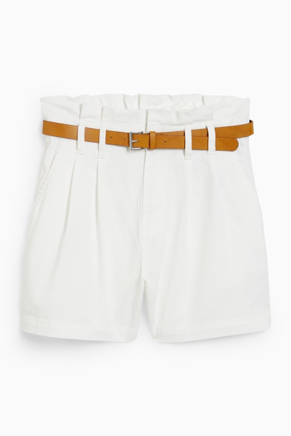 Fashion High Waist Straight A Line Shorts white Denim shorts