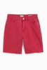 Fashion High Waist Straight Shorts red Denim shorts