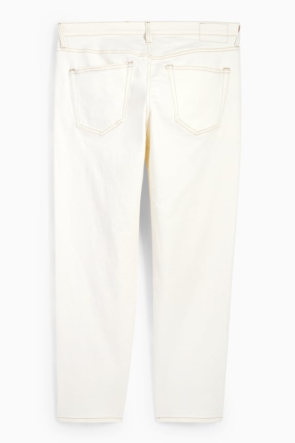 Retro classic Fashion High Waist Straight white Denim jeans for man