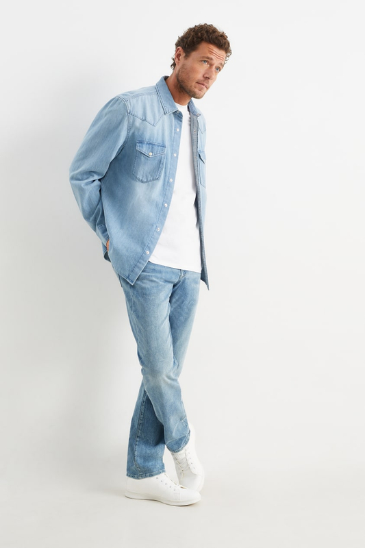 Classic Fashion Straight slim light Blue Denim jeans for man