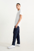 Fashion Stylish slim dark blue cargo stretch pants men's jeans