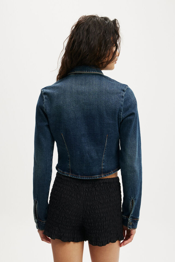Lady's Short Dark Washed Jacket
