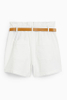 Fashion High Waist Straight A Line Shorts white Denim shorts