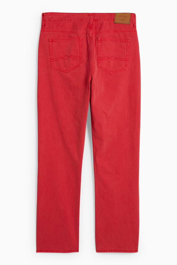 Retro classic Fashion High Waist Straight red Denim jeans for man