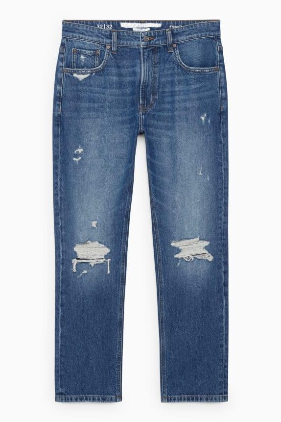 Classic Fashion Straight Blue ripped Denim jeans for man